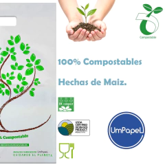 Bolsa Riñon Compostable Biodegradable 30x40 Cm. X 50 Uni.