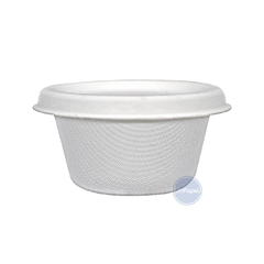 Pote Contenedor Y Tapa 500cc Biodegradable Bagazo Caña X 50u