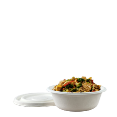 Bowl Compostable 500ml Con Tapa Bagazo De Caña