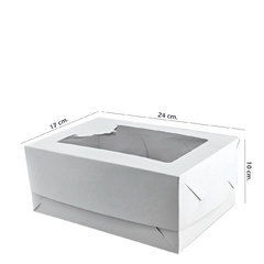 Caja Para 6 Cupcakes Cartulina Blanca 24x17x10cm. - comprar online