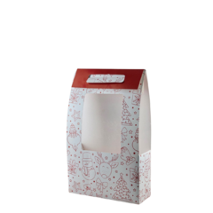 Caja Packaging Con Manija Motivo Navideño 35x22x8 Cm.