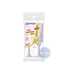 Copa Champagne Espumante 220ml. Strawplast - Umpapel Distribuidora