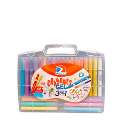 Crayones Gel Ezco 3 En 1 En Valija X 48 Colores + Pincel Col