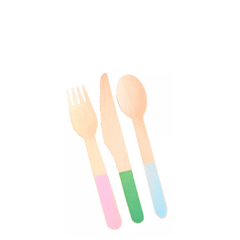 Cubiertos De Bambu Woody X 36 Unidades
