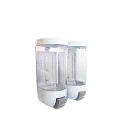 Dispenser Doble Acrílico Jabón Alcohol Shampoo Y C/enjuague