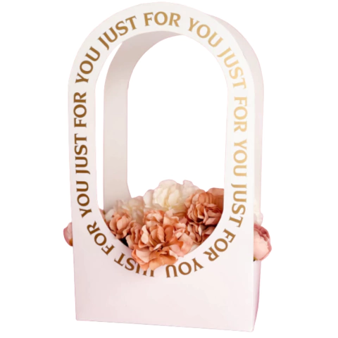 Canasta Cartulina Porta Flores Frases