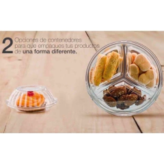 Bandeja Con Tapa 3 Divisiones Darnel 24oz. (710cc.) X 10u.