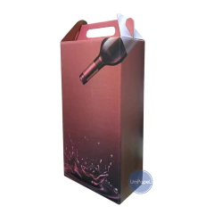 Caja Estuche Maletin Dos Botellas De Vino Estampadas X 10u. en internet