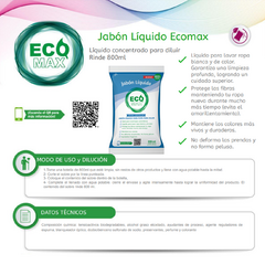 Jabón Liquido Ropa Concentrado Ecomax Rinde 800 Ml - comprar online