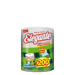 Rollo De Cocina Elegante 200 Paños Doble Hoja 921