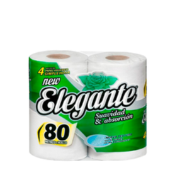 PAPEL HIGIENICO HOJA SIMPLE 80 METROS ELEGANTE (916)