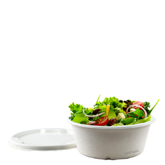 Ensaladera Compostable 1500ml Con Tapa Bagazo De Caña