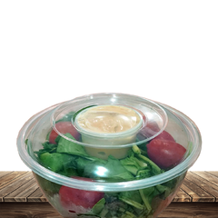Ensaladera Transparente Con Tapa Y Pote Dip 900cc. X 100u. - comprar online