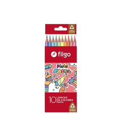 Lápiz Filgo Pastel Pinto Madera Estuche X 10 U.