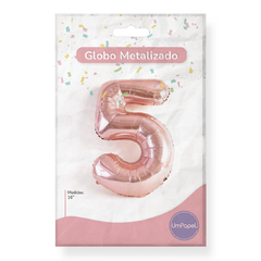 Imagen de Globo Numero Metalizado Rose Gold 16 Pulgadas Apto Helio