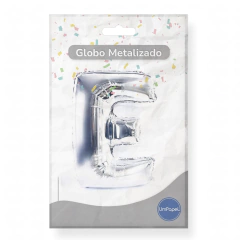 Imagen de Globo Letra Metalizado Plateado 16 Apto Helio