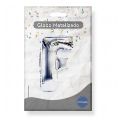 Globo Letra Metalizado Plateado 16 Apto Helio