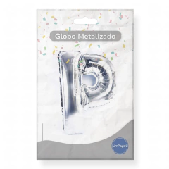 Imagen de Globo Letra Metalizado Plateado 16 Apto Helio
