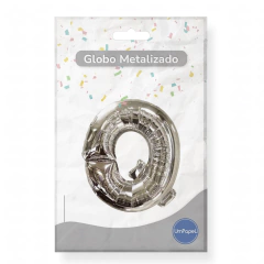 Globo Letra Metalizado Plateado 16 Apto Helio