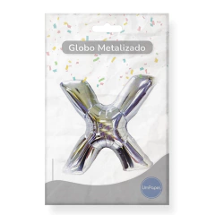 Globo Letra Metalizado Plateado 16 Apto Helio