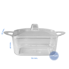 Pote Mini Olla Rectangular Con Tapa 120cc Pack 12 U. - comprar online