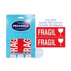 Pegasola Etiqueta Cartel Frágil 3957 160x60mm X 60u.