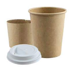 Vaso Polipapel Madera 8oz (237cc) Con Tapa Y Collarín