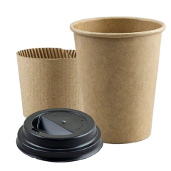 Vaso Polipapel Madera 8oz (237cc) Con Tapa Y Collarín - comprar online