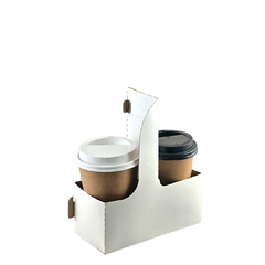 Portavasos Cafe Blanco Cartulina Con Manija Take Away
