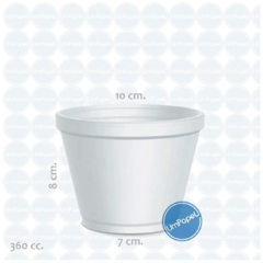 Pote Para Helado Telgopor 360cc/ml (1/4kg.) Con Tapa EPS en internet