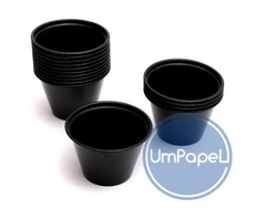 Pote Plástico Negro 2 Oz Con Tapa Salsero Dips Delivery - Umpapel Distribuidora