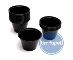 Pote Salsero Negro 2.5oz. (75cc) Con Tapa Dips Delivery X100 - Umpapel Distribuidora
