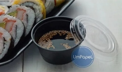Pote Plástico Negro 2 Oz Con Tapa Salsero Dips Delivery - comprar online