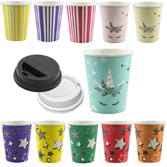 Vaso Polipapel 8 Oz (240cc.) Con Tapa. Varios Diseños