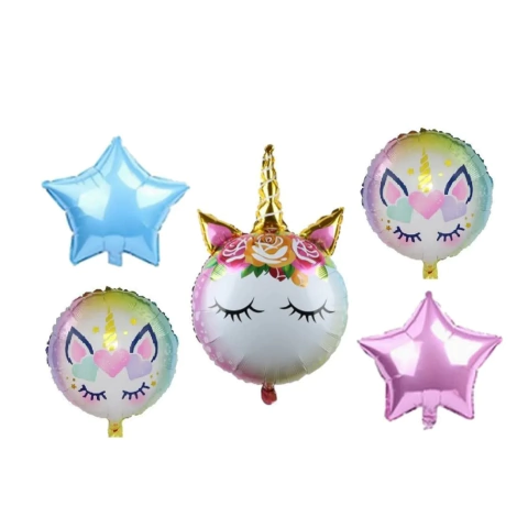 Set Globos Unicornio redondo 5 Globos - comprar online