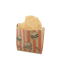 SOBRE PARA HAMBURGUESAS 13X5X10CM. X100U. Kraft rayas rojas
