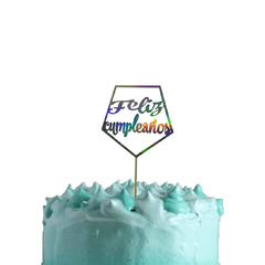 Topper Para Torta Tornasolado Feliz Cumpleaños en internet
