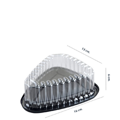 Tortera Triangular Porción de Torta Baja Base negra - comprar online