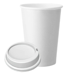 Vaso Blanco De Polipapel 16 Oz. (473cc.) Con Tapa - comprar online