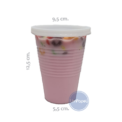 Vaso Plastivas Con Tapa Descartable 500 Cc X 100 Unidades