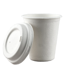Vaso Compostable Con Tapa Cafe 8oz Bagazo De Caña