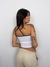 CROPPED CANELADO DE DUAS TIRAS AZUL E BRANCO JERICOACOARA - comprar online