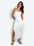 VESTIDO MIDI TUBINHO BRANCO AMY
