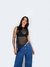 BLUSA DE TULE ASSIMÉTRICA PRETA ISLA na internet