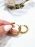 Aros argollas acero dorado - Joyas Maia