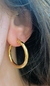 Aros argollas acero dorado - Joyas Maia