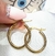 Aros argollas acero dorado - tienda online