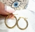 Aros argollas acero dorado - Joyas Maia