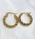 Aros argollas acero dorado - Joyas Maia