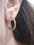 Aros argollas acero dorado - Joyas Maia